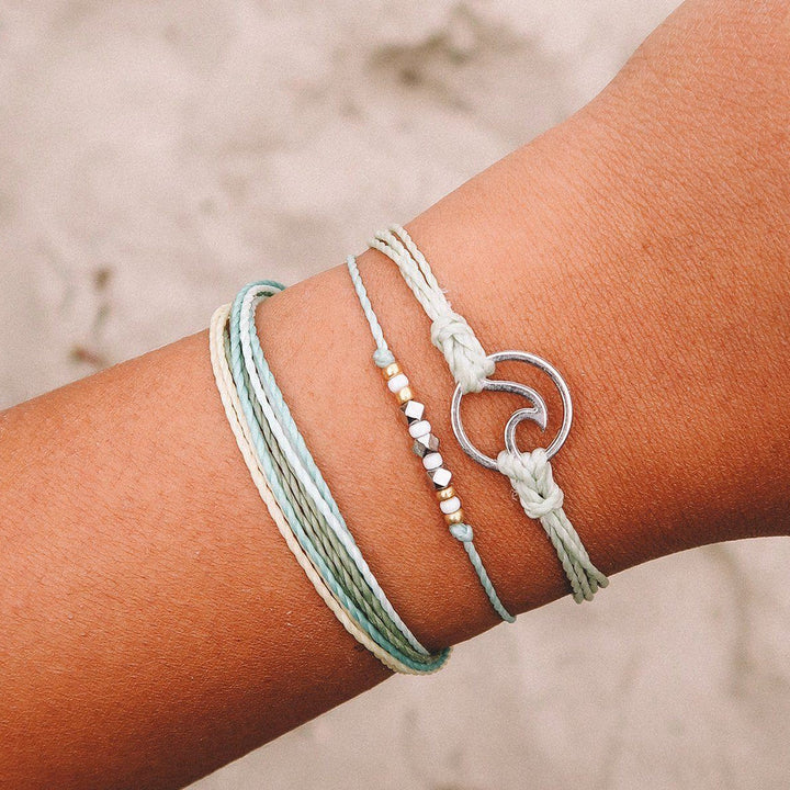 Silver Wave Charm Bracelet