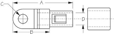Bungee Terminal End 1/4"- with Sleeve (Sold as a pair)