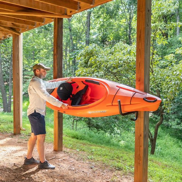Indoor-Outdoor Swivel Kayak Wall Rack | Foldable Wall Mount | Holds 100 lbs