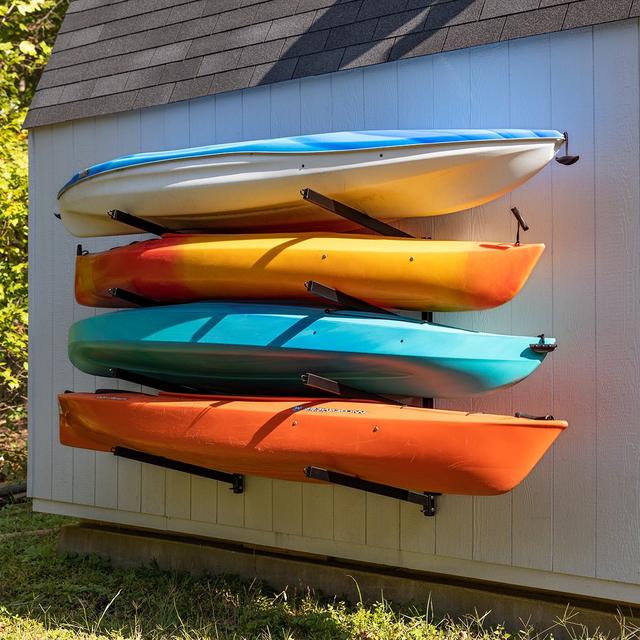 Outdoor Kayak Storage Rack | 4 Level Adjustable Wall Mount