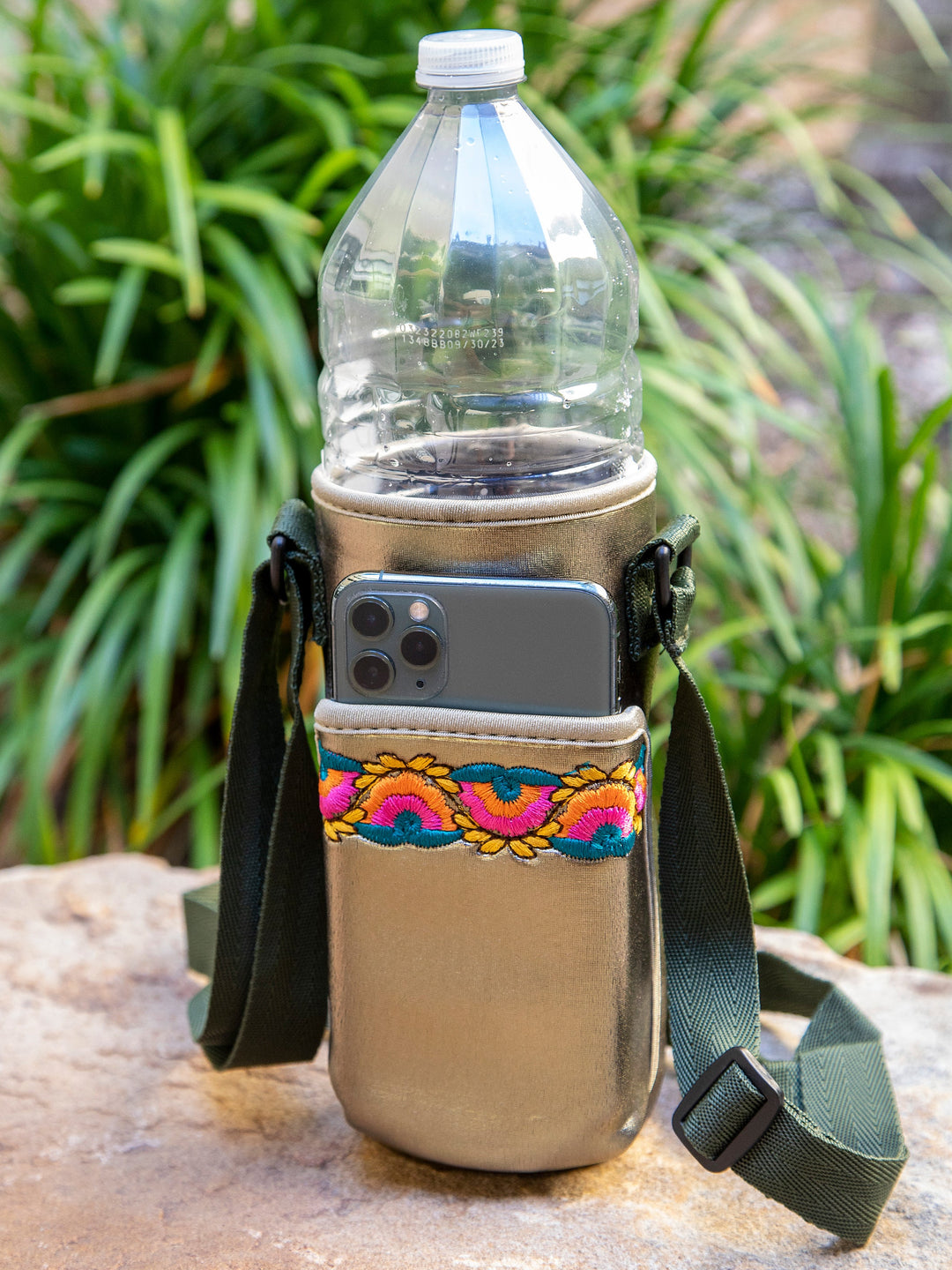 Embroidered Water Bottle Carrier