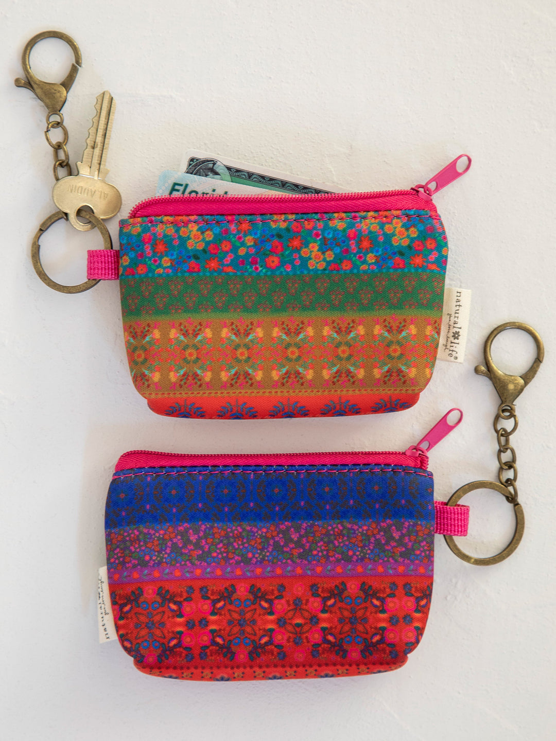 Mini Coin Purse Key Clip: Rainbow