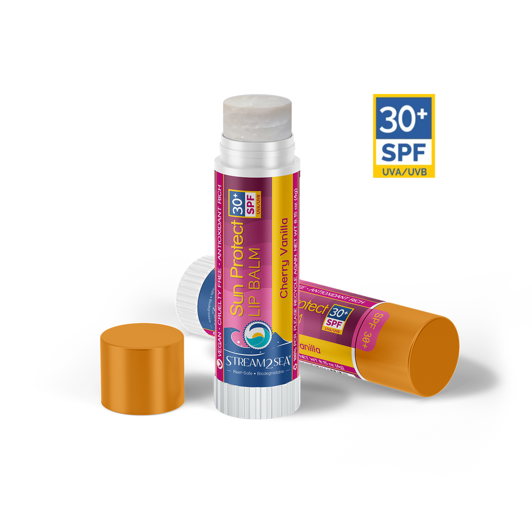 Sun Protect Lip Balm Cherry Vanilla - SPF 30+, 0.15oz.