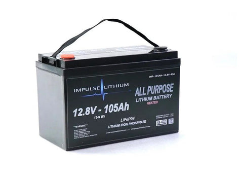 12v105Ah Lithium ALL PURPOSE HEATED Battery - LiFEPO4