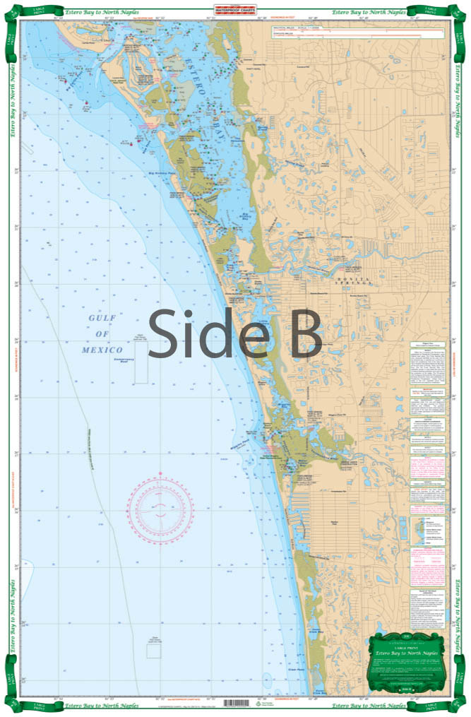 Waterproof Charts - Large Print Chart - Estero Bay to North Naples #20E