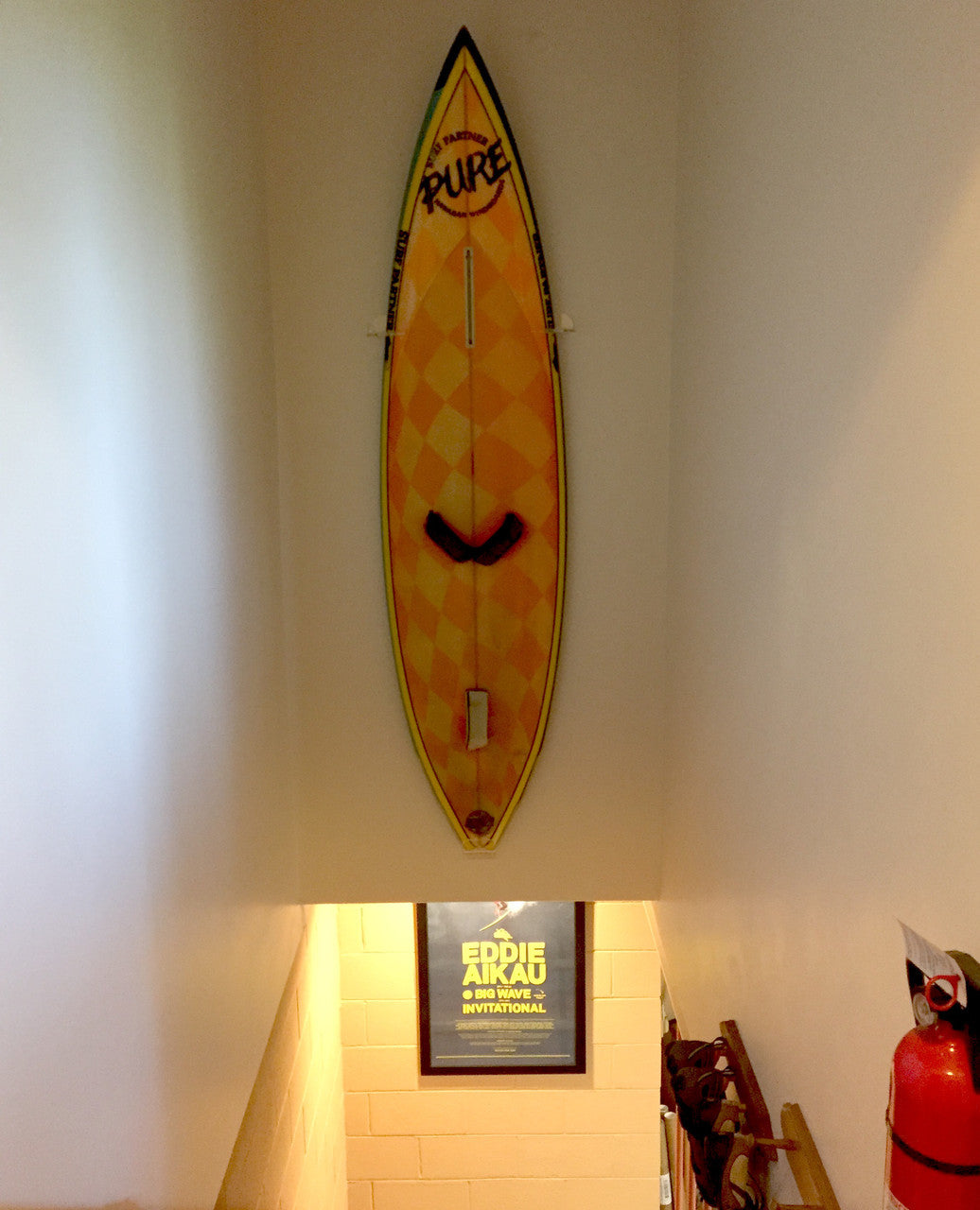 Maui Surfboard Display | Vertical Clear Rack | Holds 50 lbs