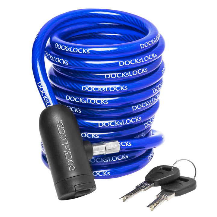DocksLocks® Anti-Theft Weatherproof Coiled Security Cable with Key Lock (5&
