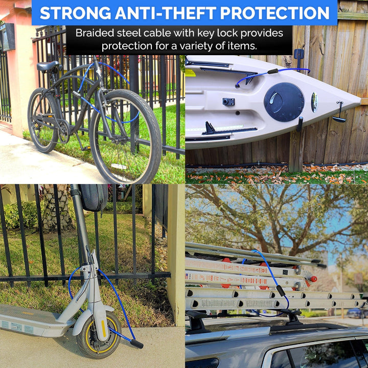 DocksLocks® Anti-Theft Weatherproof Straight Security Cable with Key Lock (5&