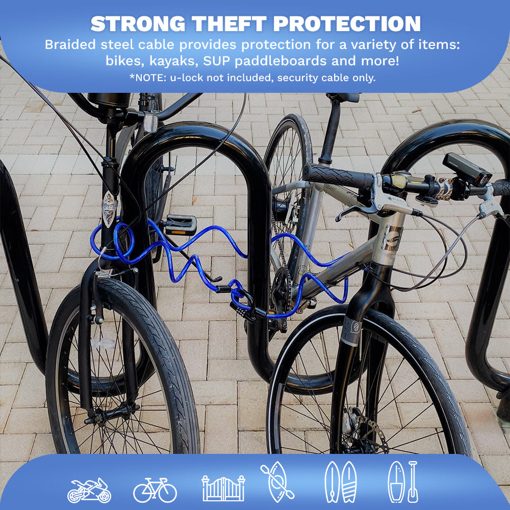 DocksLocks® Anti-Theft Weatherproof Coiled Security Cable with Looped Ends (5&