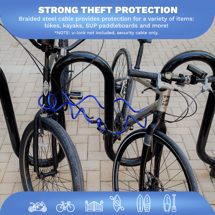 DocksLocks® Anti-Theft Weatherproof Coiled Security Cable with Looped Ends (5&