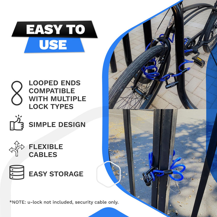 DocksLocks® Anti-Theft Weatherproof Coiled Security Cable with Looped Ends (5&