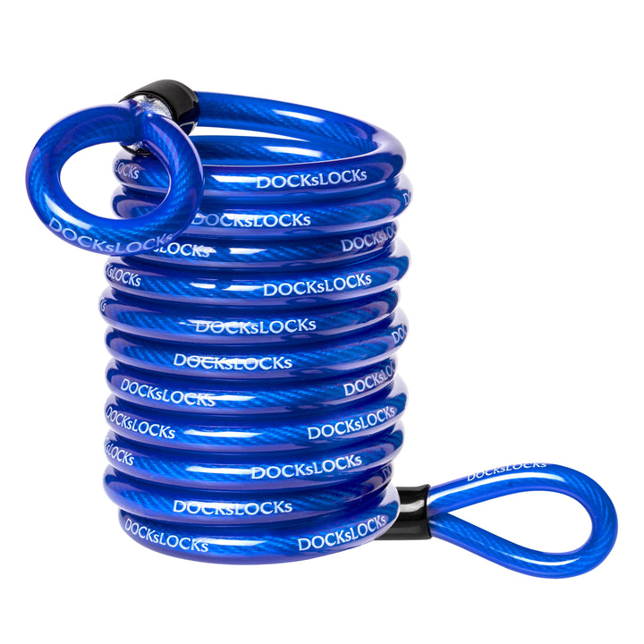DocksLocks® Anti-Theft Weatherproof Coiled Security Cable with Looped Ends (5&