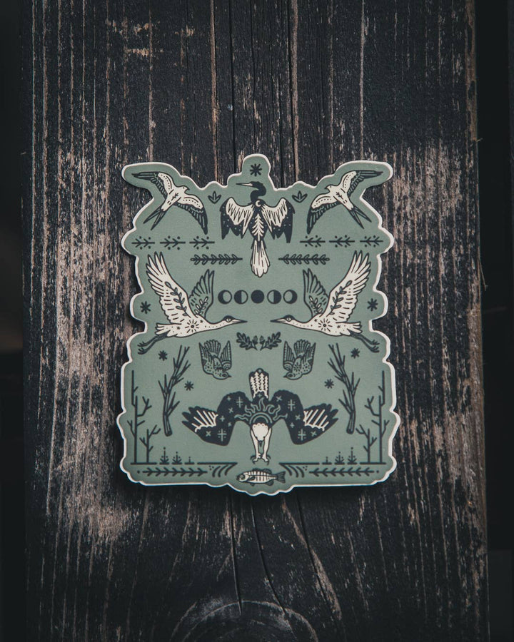 Folk + Feathers Sticker