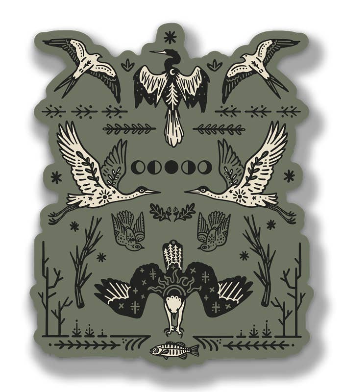 Folk + Feathers Sticker