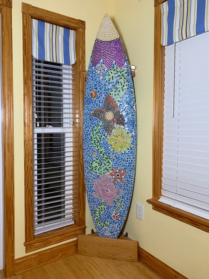 Maui Surfboard Display | Vertical Clear Rack | Holds 50 lbs