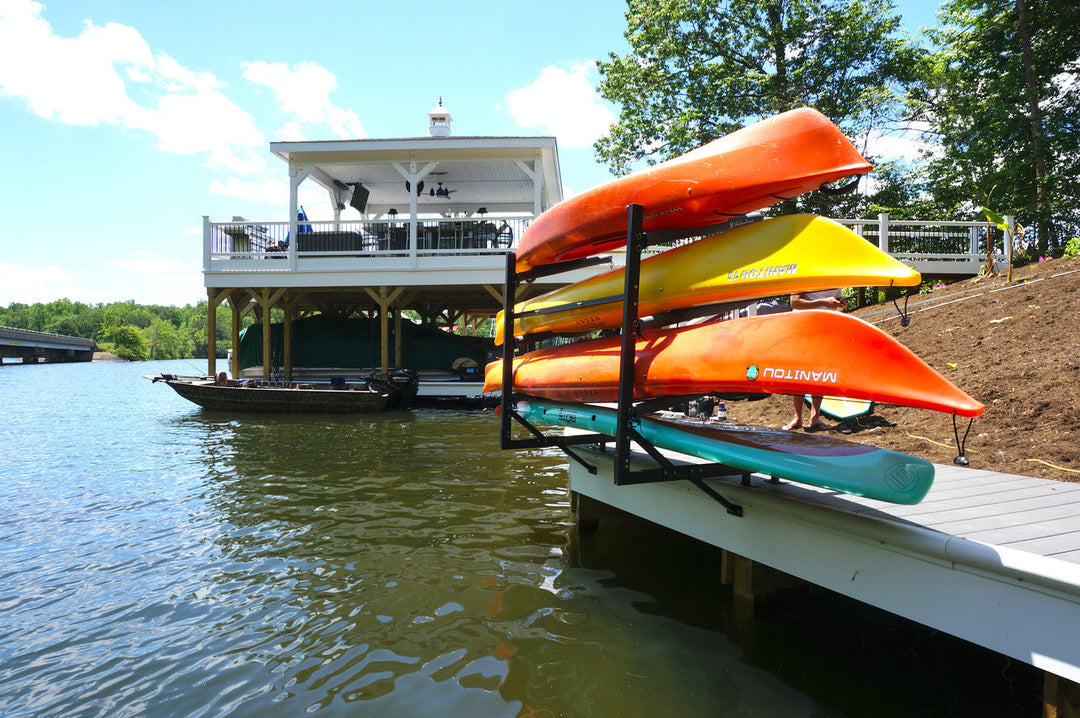 Chesapeake Kayak Storage | Adjustable Dock Rack | Over The Water | 4 Levels