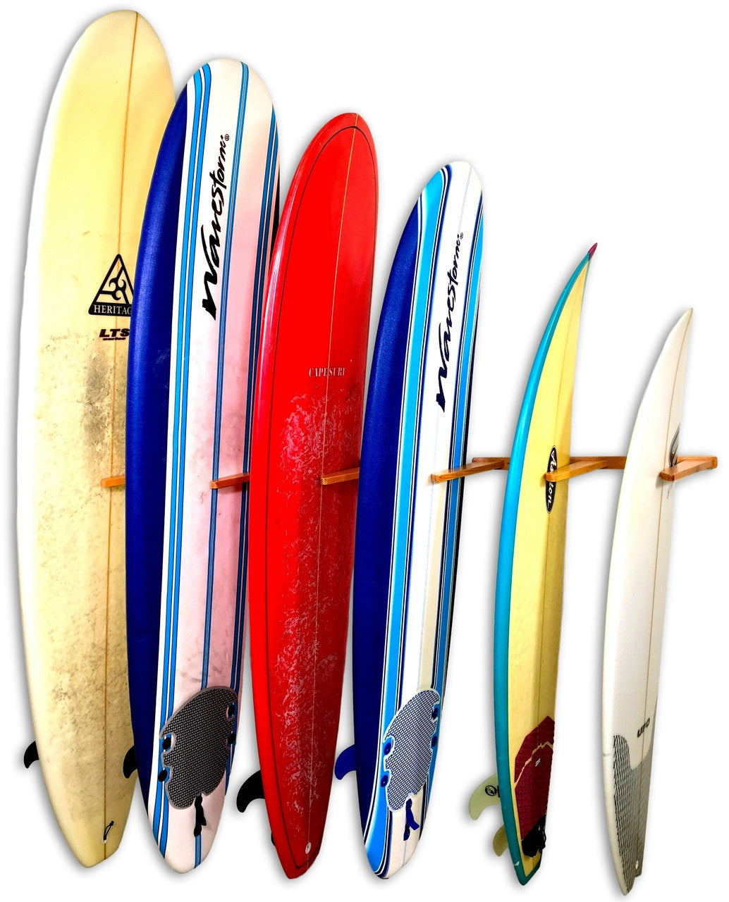 Best Beach Rack Holden Beach Surfboard Storage Vertical Wood Rack | Holds 6 Surfboards ...