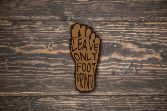 Leave Only Footprints Sasquatch Vinyl Sticker