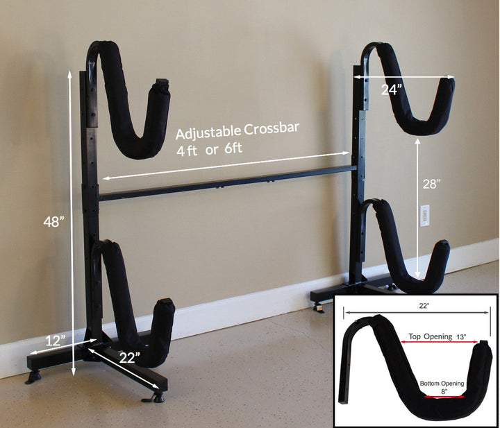 Indoor-Outdoor Freestanding Kayak Storage Rack