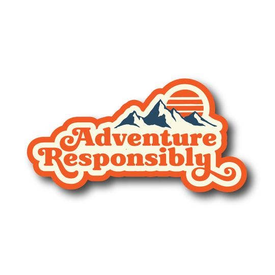 Adventure Responsibly Fancy Text Sticker