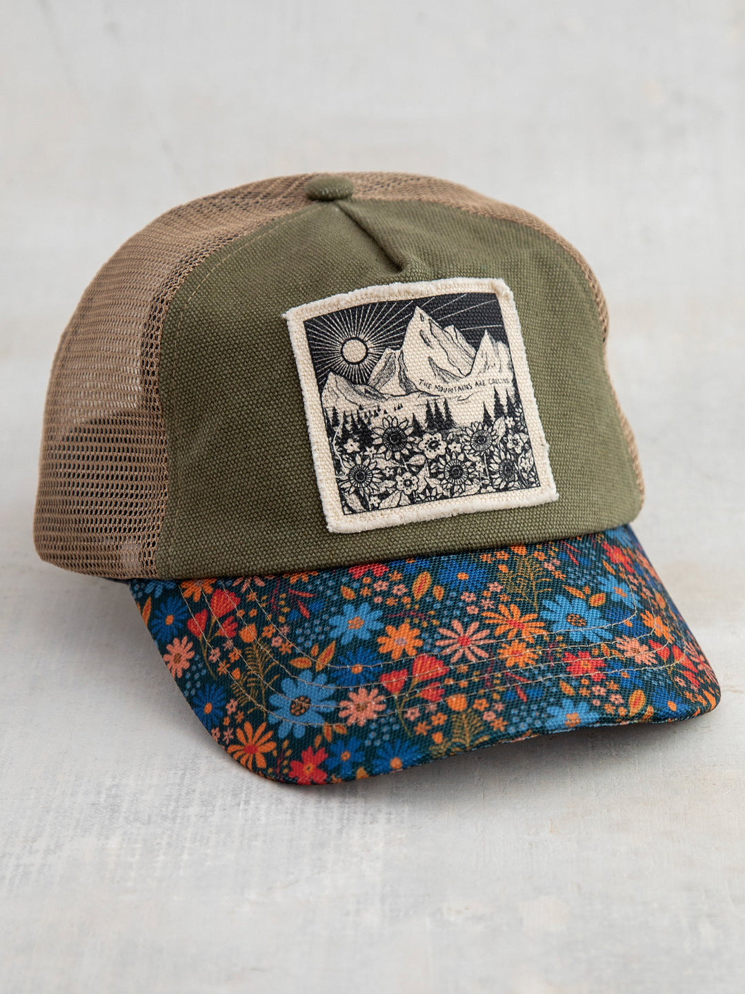 Canvas Trucker Hat: Mountains