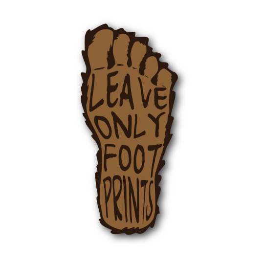 Leave Only Footprints Sasquatch Vinyl Sticker